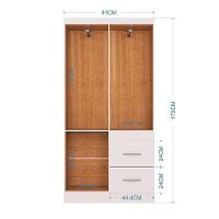 Cômoda 867 4 Gavetas Com Guarda Roupa Solteiro Milão 4 Portas Branco Brilho - Poquema - 7