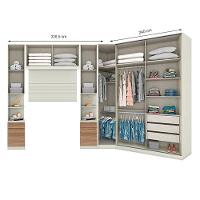 Quarto Modulado Casal Ambiente Composição 1 New Predileto 5 Peças Areia Jequitibá - Henn - 2