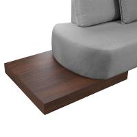 Sofá De Canto Nori Curva Le 2,61m Em Linho Com Base Em Madeira Cor Cinza 2323 - 3