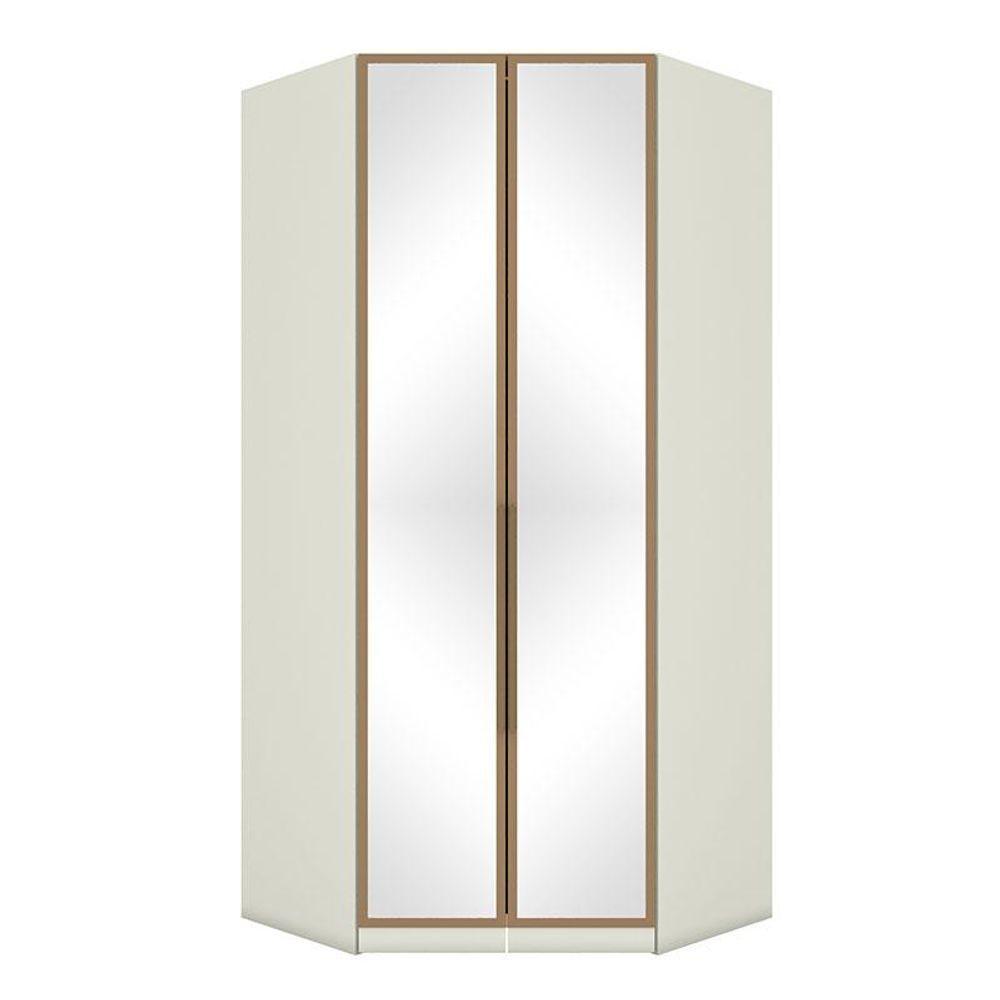 Armário De Canto Closet 2 Portas Com Espelhos Seletto Areia Jequitibá - Henn - 1