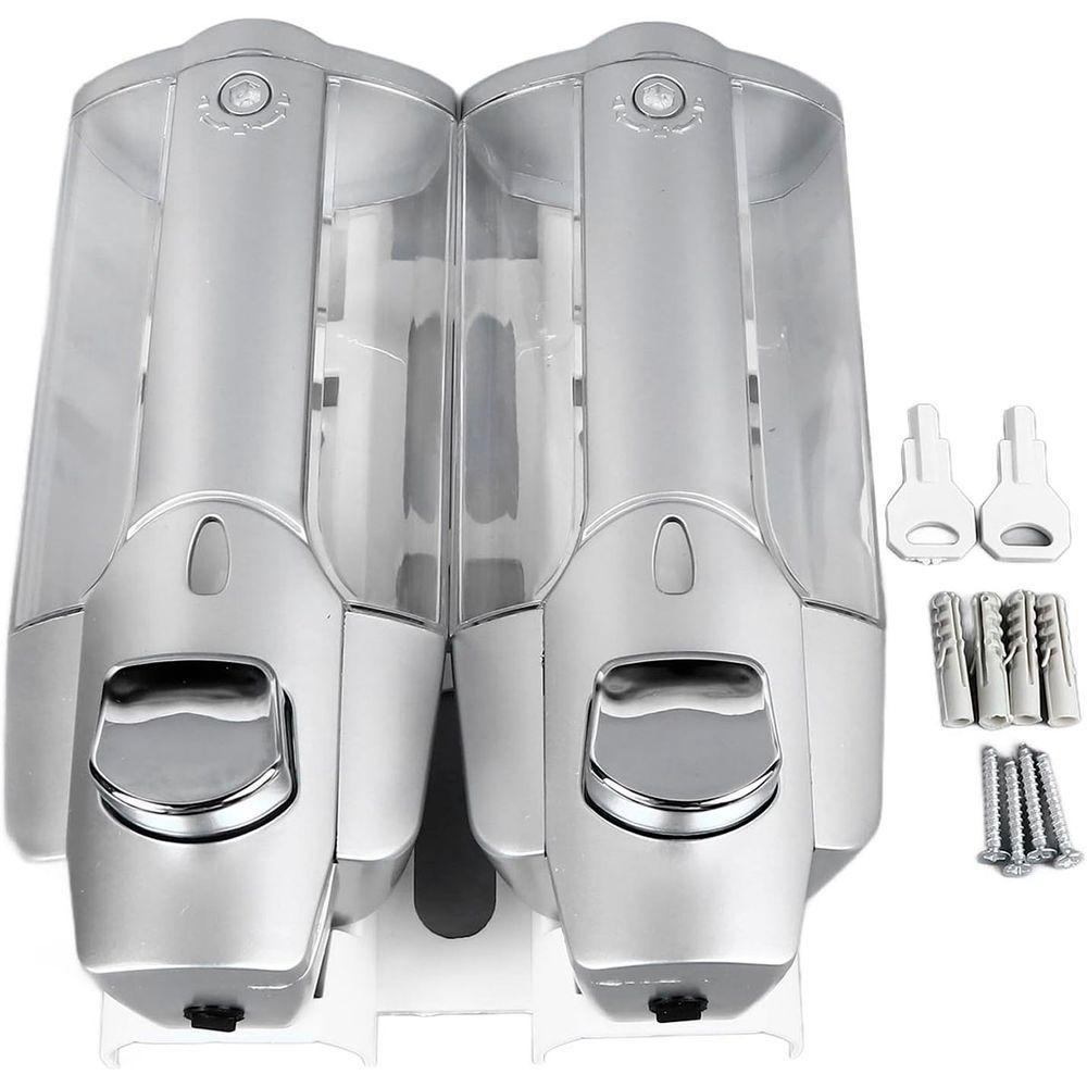 Dispenser Duplo Higienico Alcool Gel Sabonete Liquido Shampoo Loja Comercio Hotel Shopping Banheiro - 7