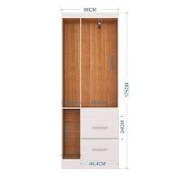 Cômoda 867 4 Gavetas Com Guarda Roupa Solteiro Milão 3 Portas Branco Brilho - Poquema - 5