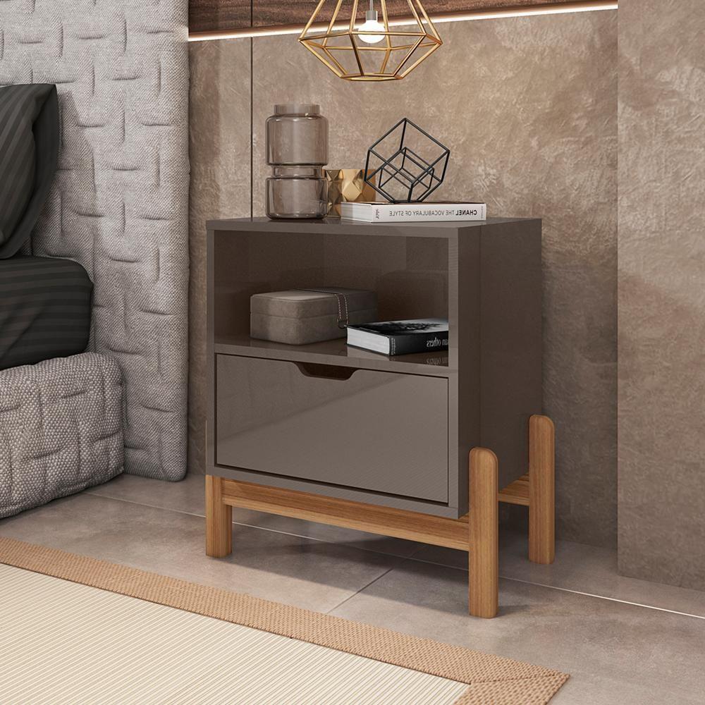 Mesa De Cabeceira 1 Gaveta 004015 Cinza Perola Dcasa Cinza Perola - 3