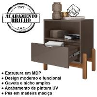 Mesa De Cabeceira 1 Gaveta 004015 Cinza Perola Dcasa Cinza Perola - 7