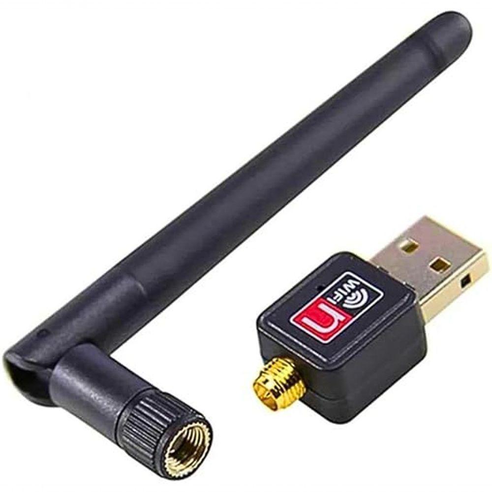 Adaptador Usb Wireless Wi-fi Band 1.800mbps Rede 2462mhz-2.0 Ethernet Com Antena Para Computador - 1