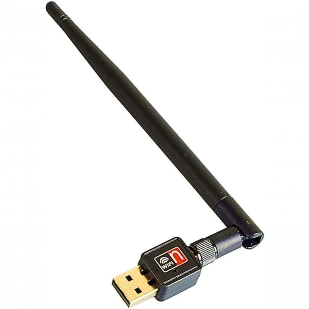 Adaptador Usb Wireless Wi-fi Band 1.800mbps Rede 2462mhz-2.0 Ethernet Com Antena Para Computador - 5