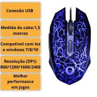 Mouse Gamer Rgb Light Usb 2400 Dpi 6 Botões Com Cabo 1,5 Metros Bright - 3