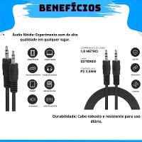 Cabo De Audio P2 Stereo X P2 Stereo 1,80 Metros Reforçado - 6