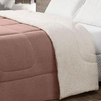 Coberdrom Cobertor Solteiro 1 Peça Maya Manta Soft E Sherpa De Carneiro 100% Poliéster Cor:rosê - 2
