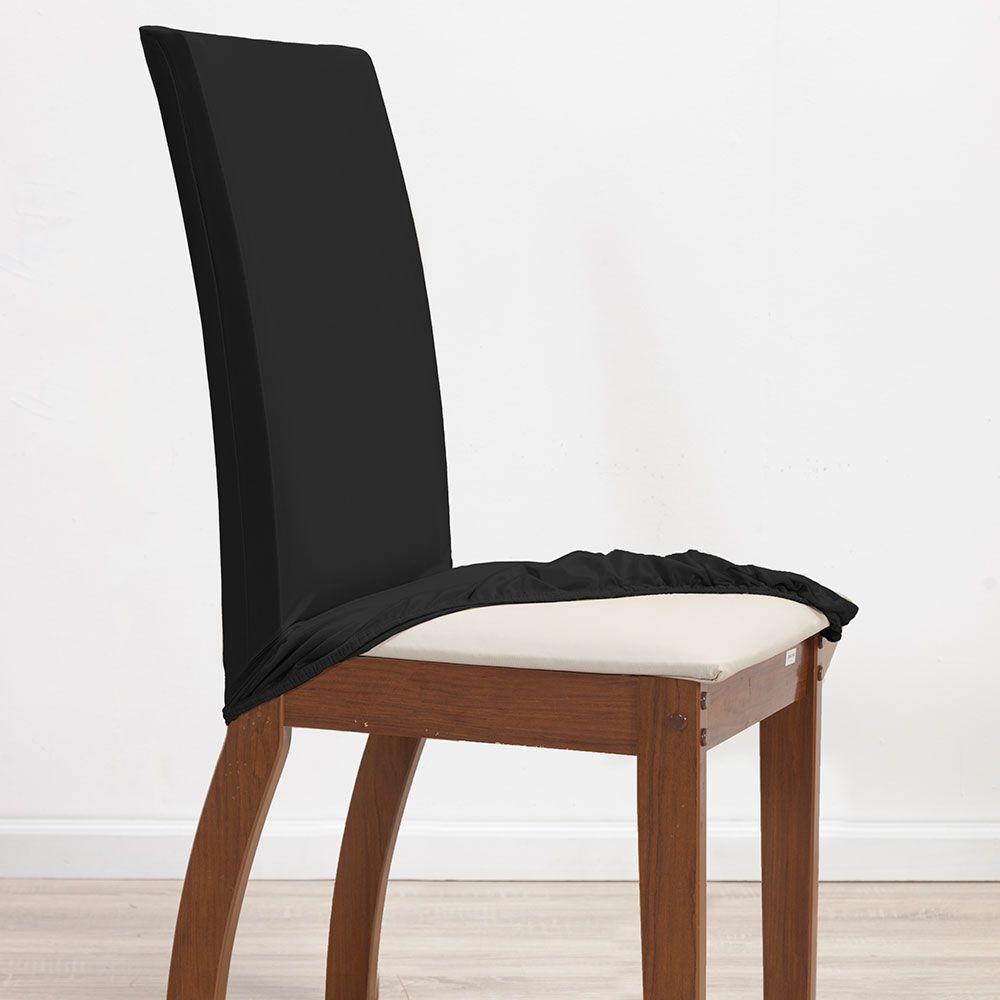 Kit 04 Capas Para Cadeiras 4 Lugares Malha Gel 100% Poliéster Preto - 1