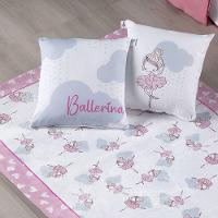 Kit Tapete Estampado Com Capas De Almofadas 3 Peças Ballerina Juvenil 100% Poliéster - 2