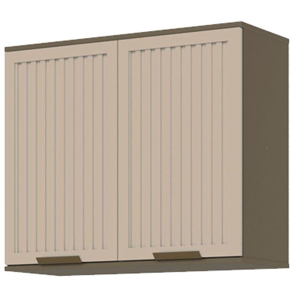 Armário Aéreo 2 Portas Ripado 80 Cm Connect Duna Cristal - Henn - 1