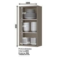 Armário Aéreo Connect 1 Porta 40x83 Cm Duna Cristal - Henn - 2