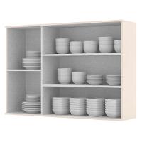 Armário Aéreo 3 Portas De Vidro 120 Cm Connect Off White - Henn - 3