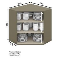 Armário Aéreo Connect Canto Obliquo 2 Portas 83 Cm Duna Cristal - Henn - 2