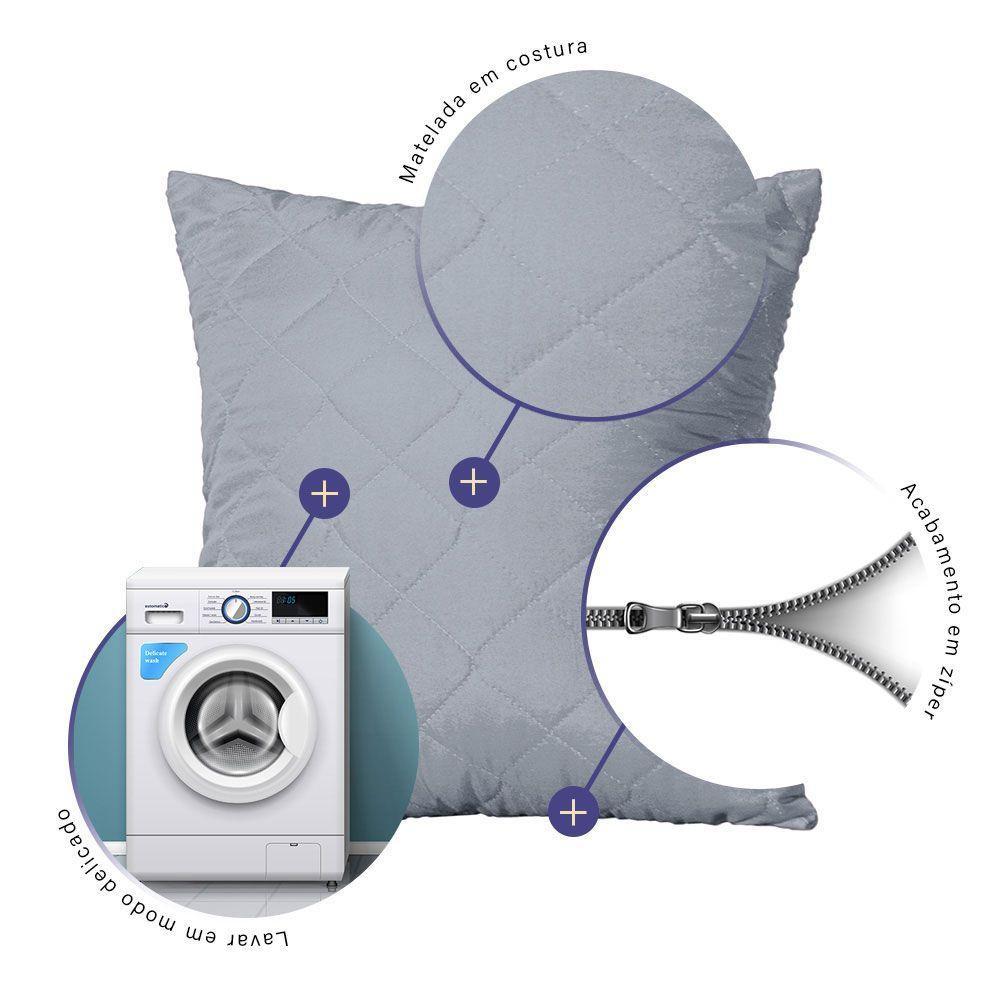 Capa De Almofada 45cm X 45cm 1 Peça Matelada 100% Poliéster Cor:cinza - 2