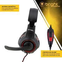 Headset Gamer Bright Com Led Vermelho 0468 Super Bass