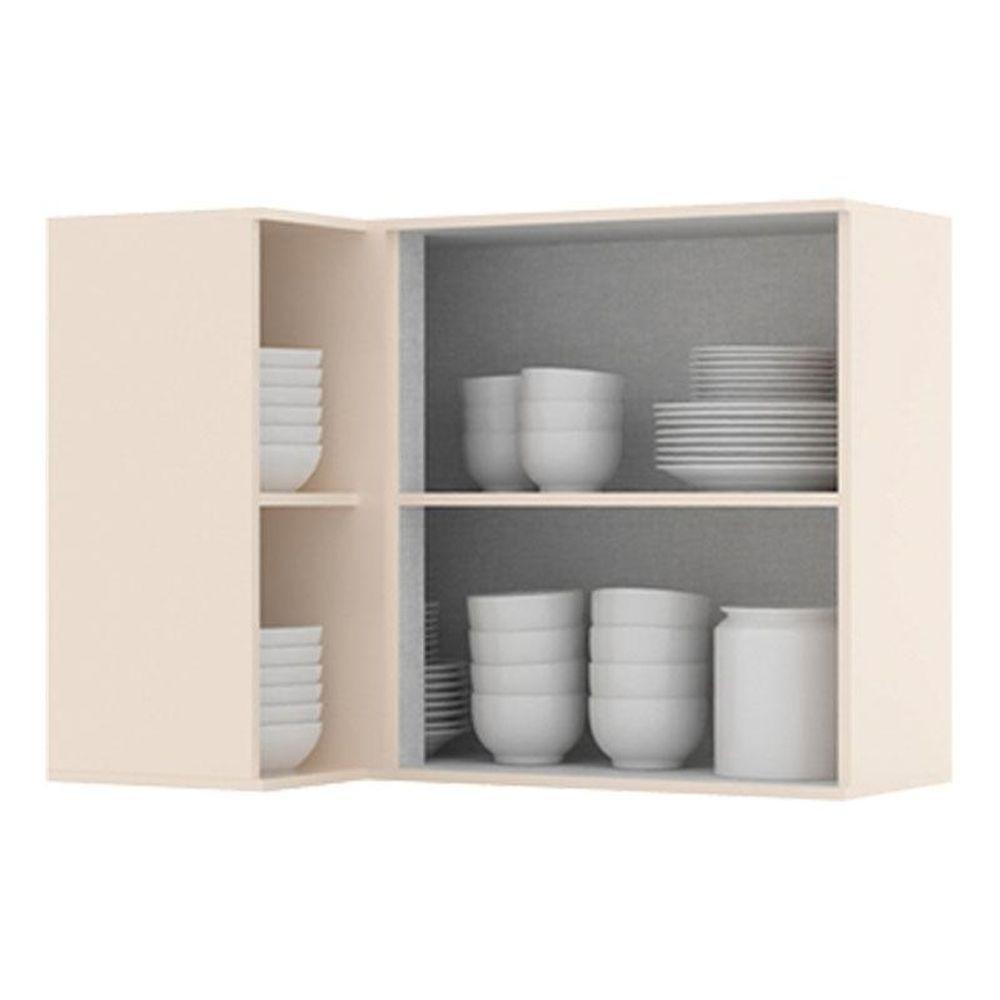 Armário Aéreo Canto Reto 1 Porta évelin Off White - Henn - 3