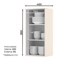 Armário Aéreo 1 Porta 40x83 Cm évelin Off White - Henn - 2