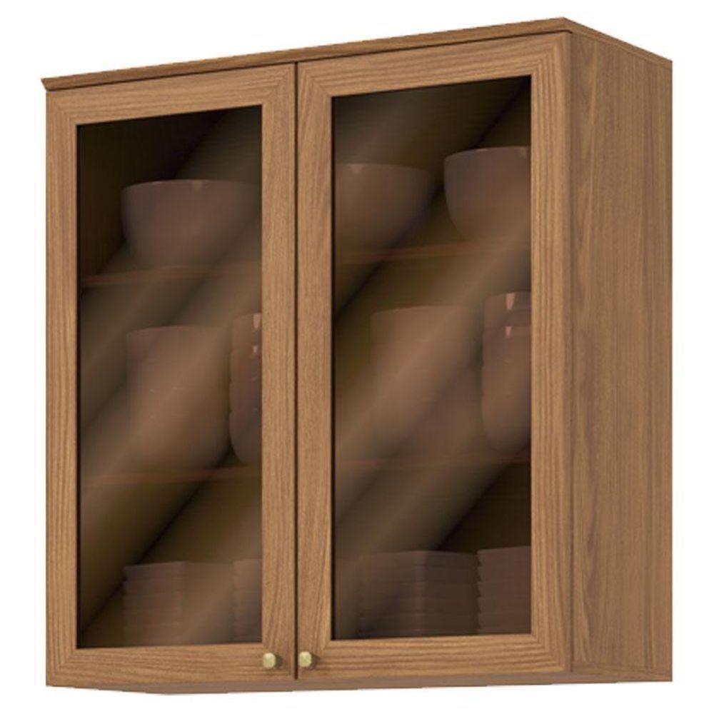 Armário Aéreo 2 Portas Com Vidro 80 Cm Requinte Nature - Henn - 1