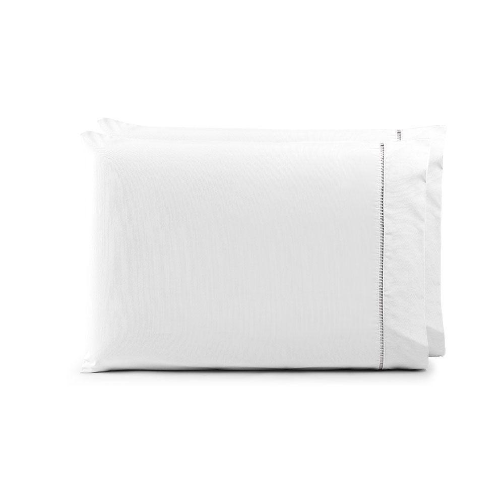 Par De Fronhas 70cm X 50cm 2 Peças Paris 100% Algodão Percal 150 Fios Cor:branco - 1