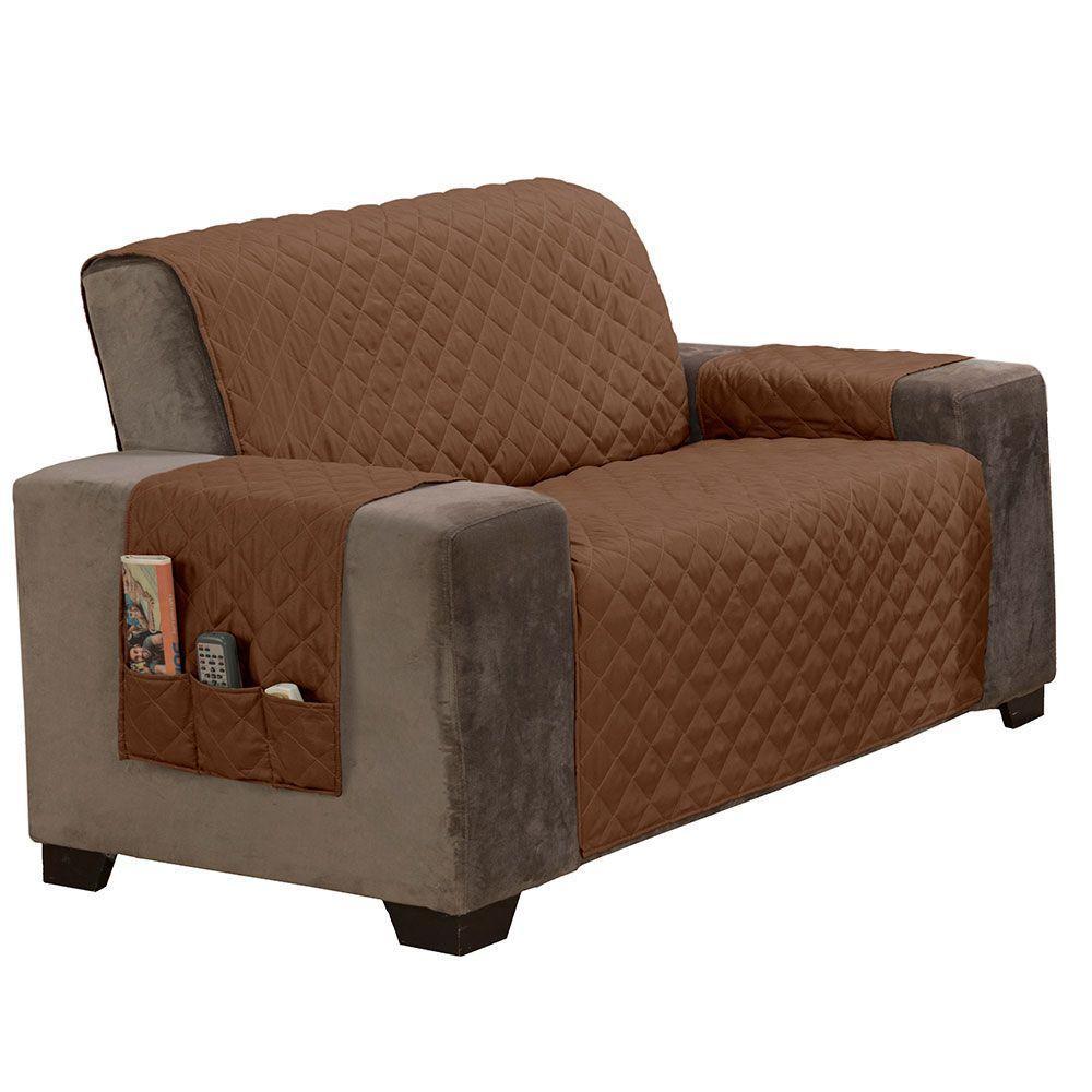 Protetor De Sofá King 2 Lugares Classic 100% Poliéster Cor:tabaco - 1