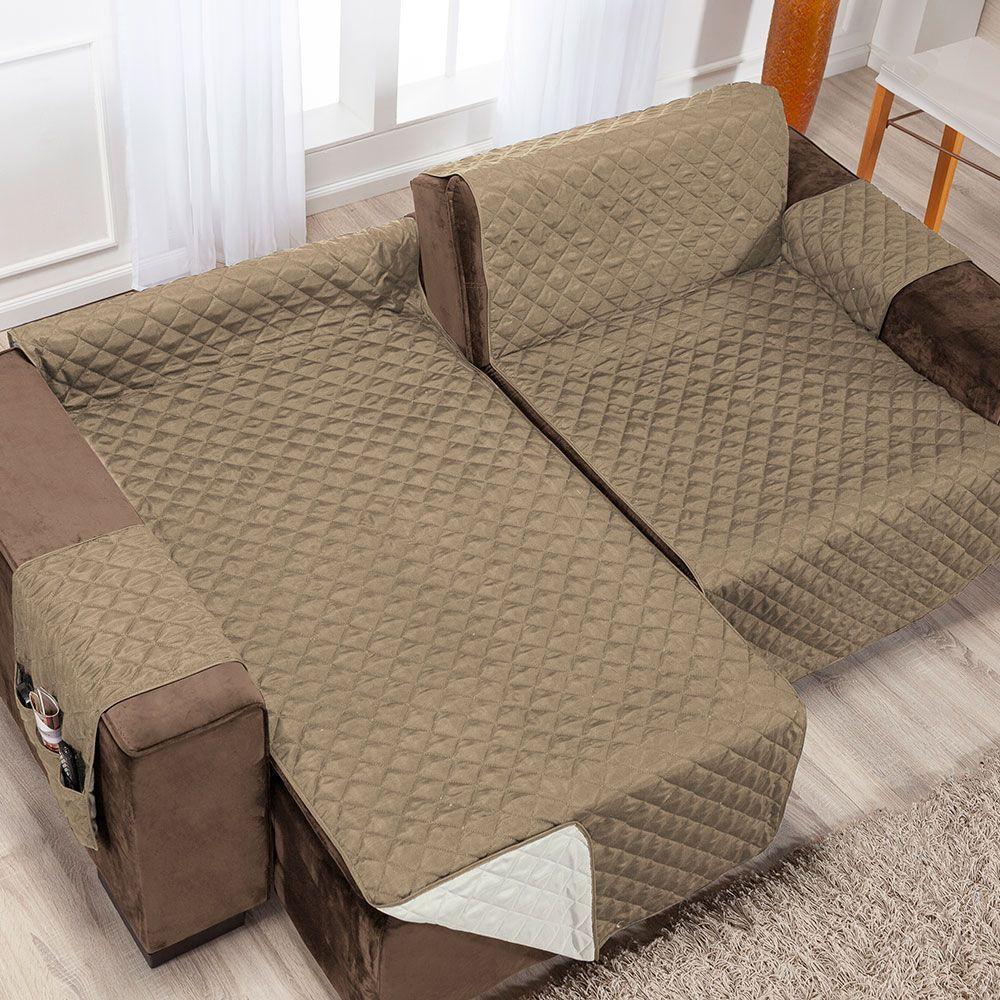 Protetor De Sofá Assento 1,80m Retrátil 100% Poliéster Cor:palhacáqui. - 2