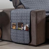 Protetor De Sofá Assento 2,40m Retrátil Shield 100% Poliéster Hipercal 400 Fios Cor:cinzapreto. - 2