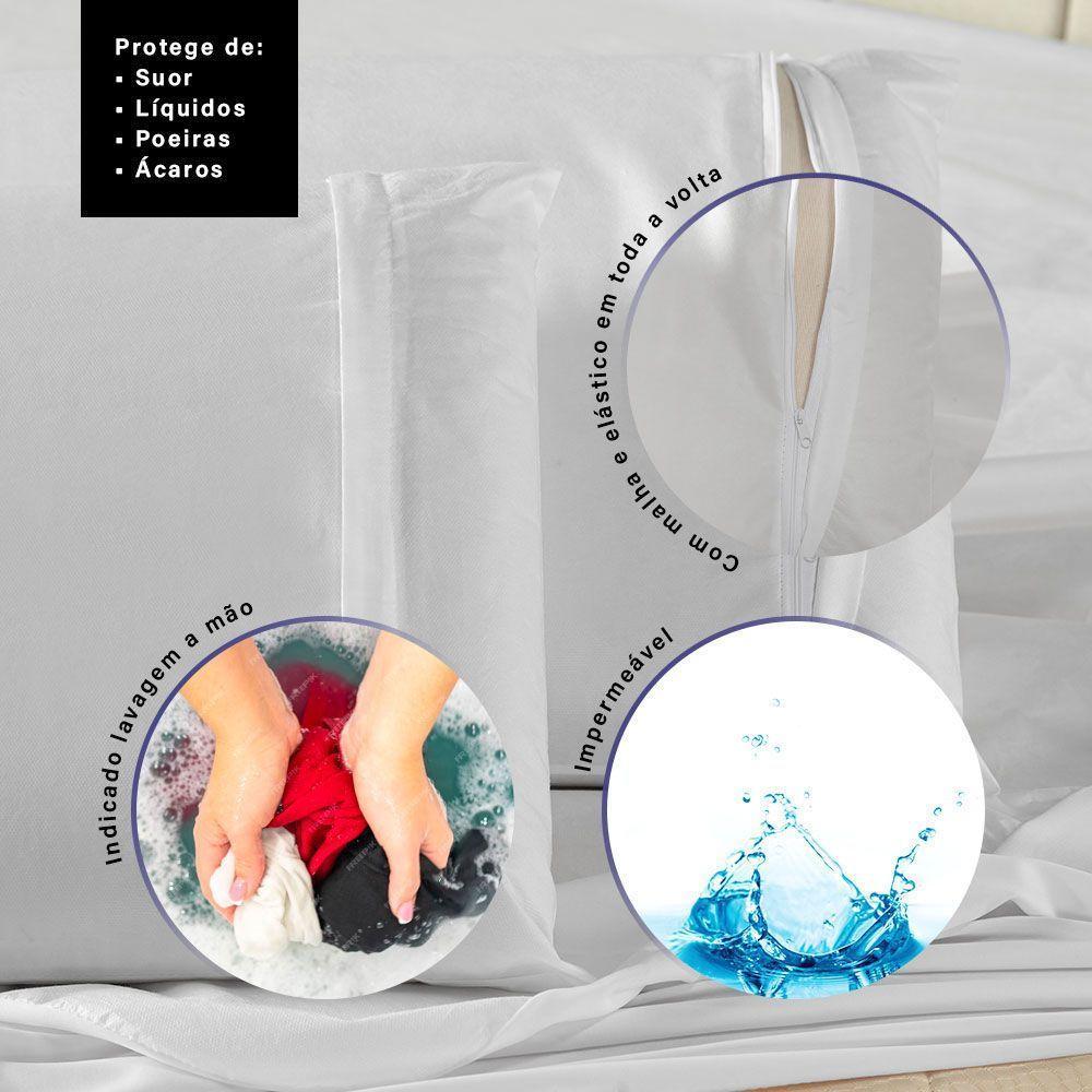 Protetor De Travesseiro 68cm X 48cm 1 Peça Impermeável 100% Polipropileno - Branco - 2