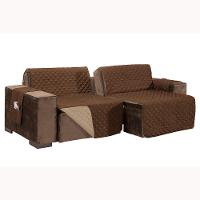 Protetor De Sofá Assento 2,20m Retrátil 100% Poliéster Cor:tabacocáqui. - 1