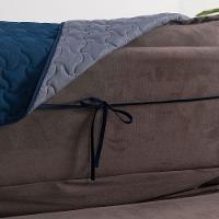 Protetor De Sofá Assento 2,40m Retrátil Shield 100% Poliéster Hipercal 400 Fios Cor:marinhocinza. - 6