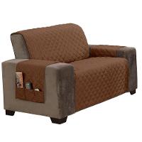 Protetor De Sofá Padrão 2 Lugares Classic 100% Poliéster Cor:tabaco - 1