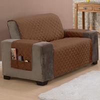 Protetor De Sofá Padrão 2 Lugares Classic 100% Poliéster Cor:tabaco - 2