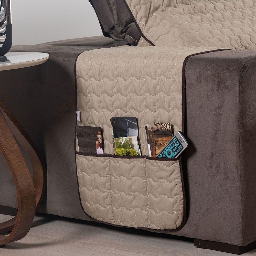 Protetor De Sofá Assento 1,80m Retrátil Shield 100% Poliéster Hipercal 400 Fios Cor:cáquitabaco. - 3