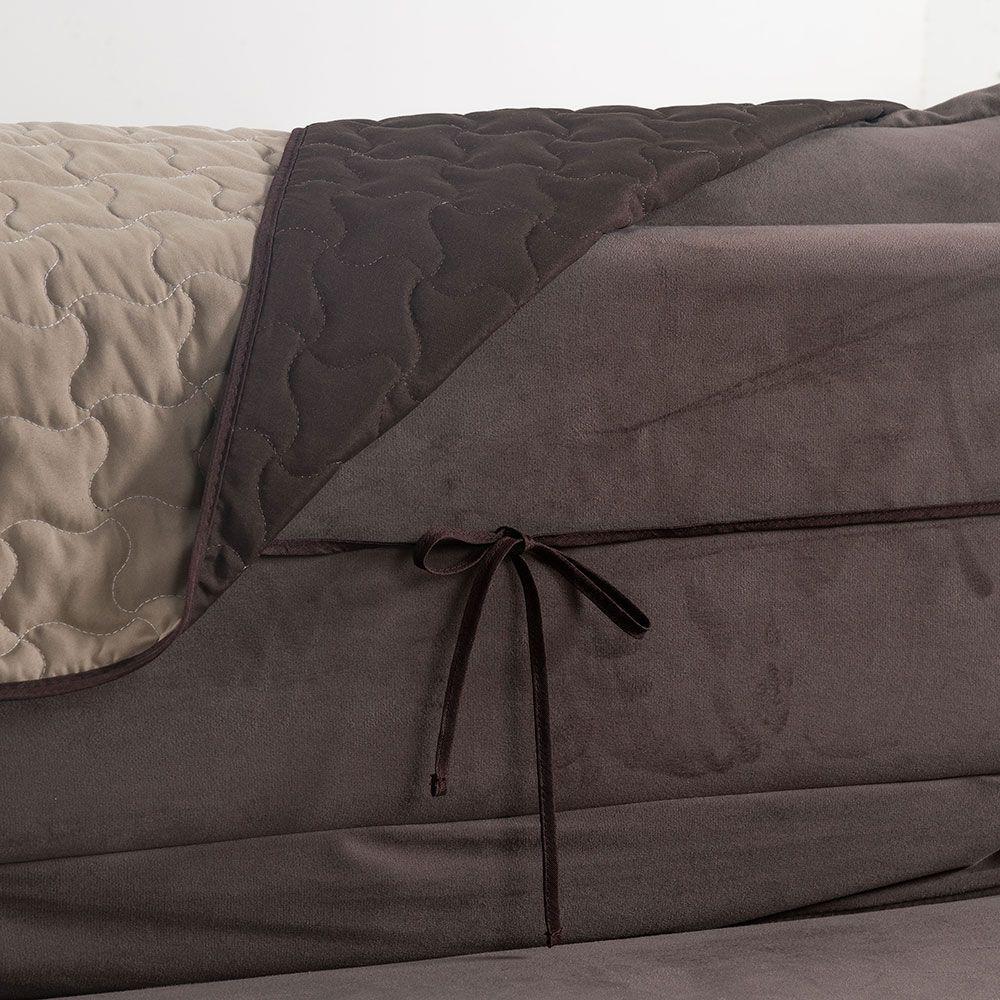 Protetor De Sofá Assento 1,80m Retrátil Shield 100% Poliéster Hipercal 400 Fios Cor:cáquitabaco. - 4