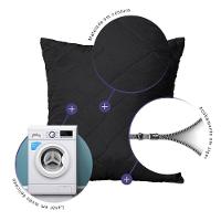 Capa De Almofada 45cm X 45cm 1 Peça Matelada 100% Poliéster Cor:preto - 2