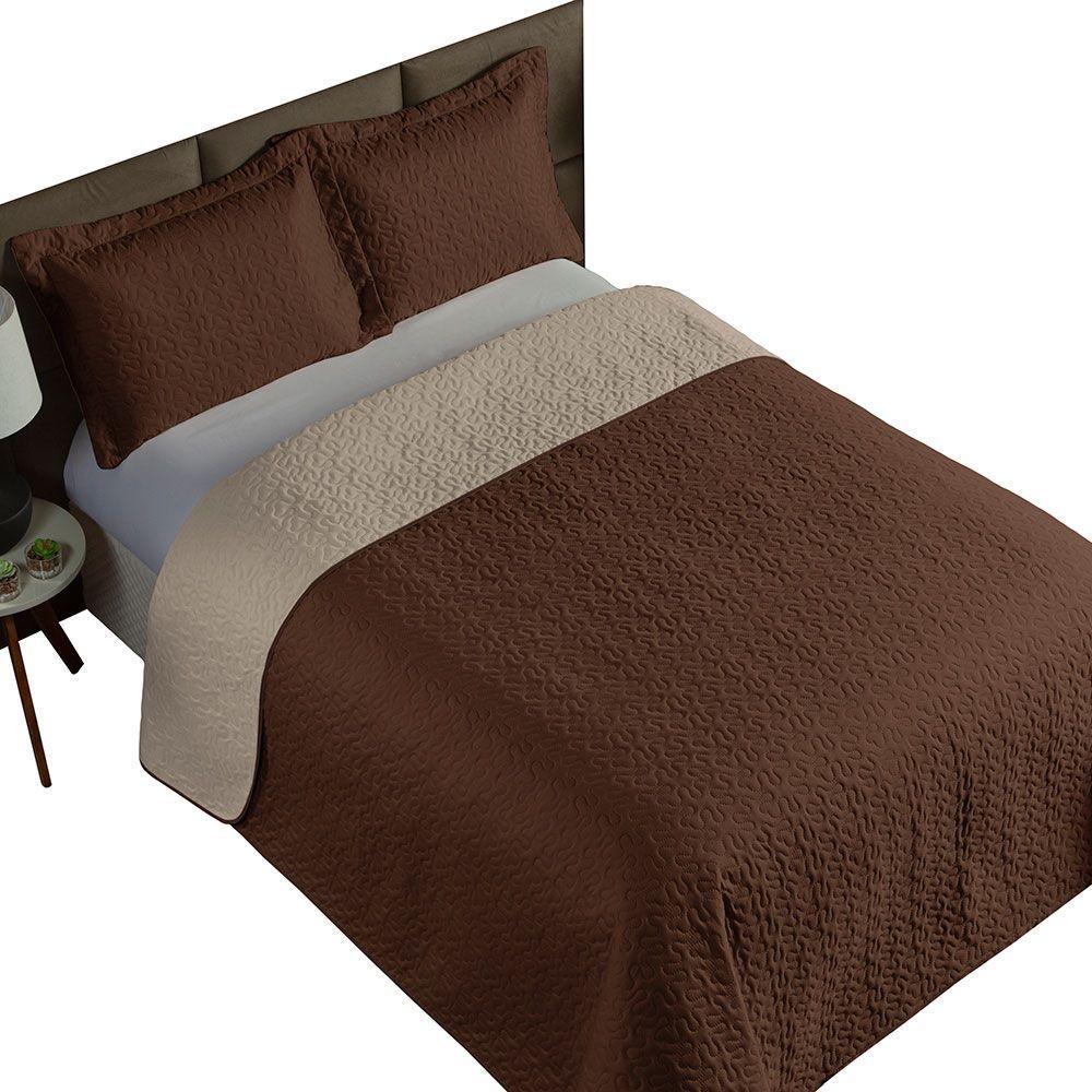 Cobre Leito Solteiro 2 Peças Clara 100% Poliéster Cor:tabacocáqui - 1