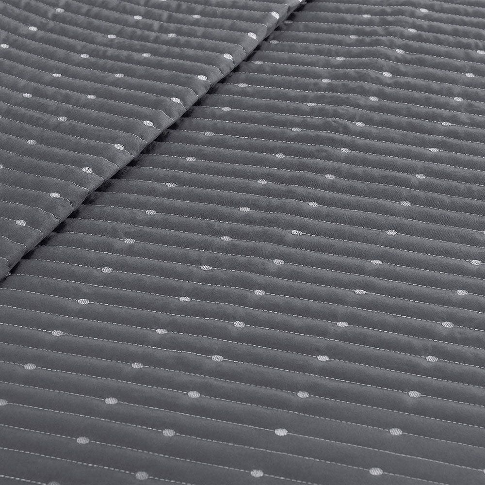 Kit Cobre Leito Queen 7 Peças Bordado Urbany 100% Poliéster Hipercal 400 Fios Cor:cinza. - 4