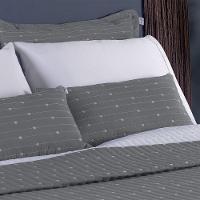 Kit Cobre Leito Queen 7 Peças Bordado Urbany 100% Poliéster Hipercal 400 Fios Cor:cinza. - 3