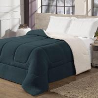 Coberdrom Cobertor Queen 1 Peça Maya Manta Soft E Sherpa De Carneiro 100% Poliéster Cor:azul - 2