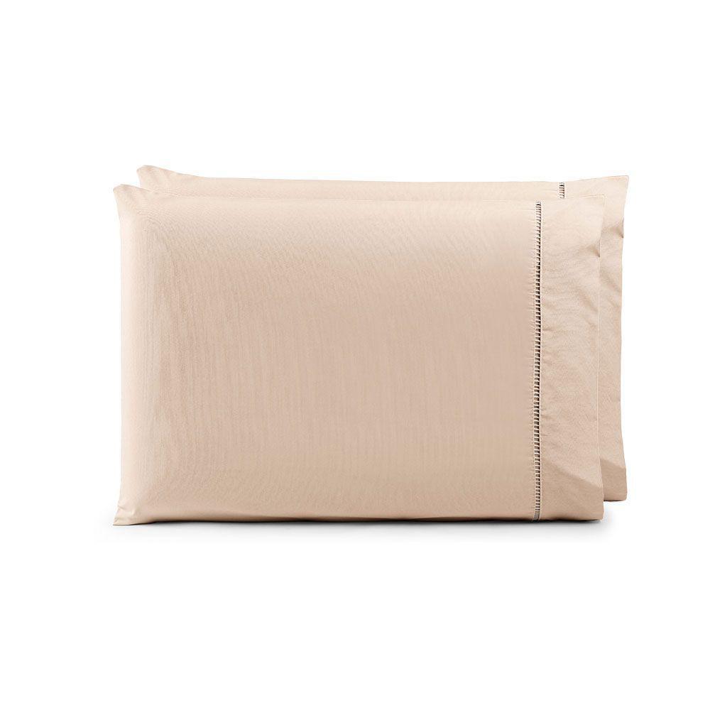 Par De Fronhas 70cm X 50cm 2 Peças Paris 100% Algodão Percal 150 Fios Cor:cáqui - 1