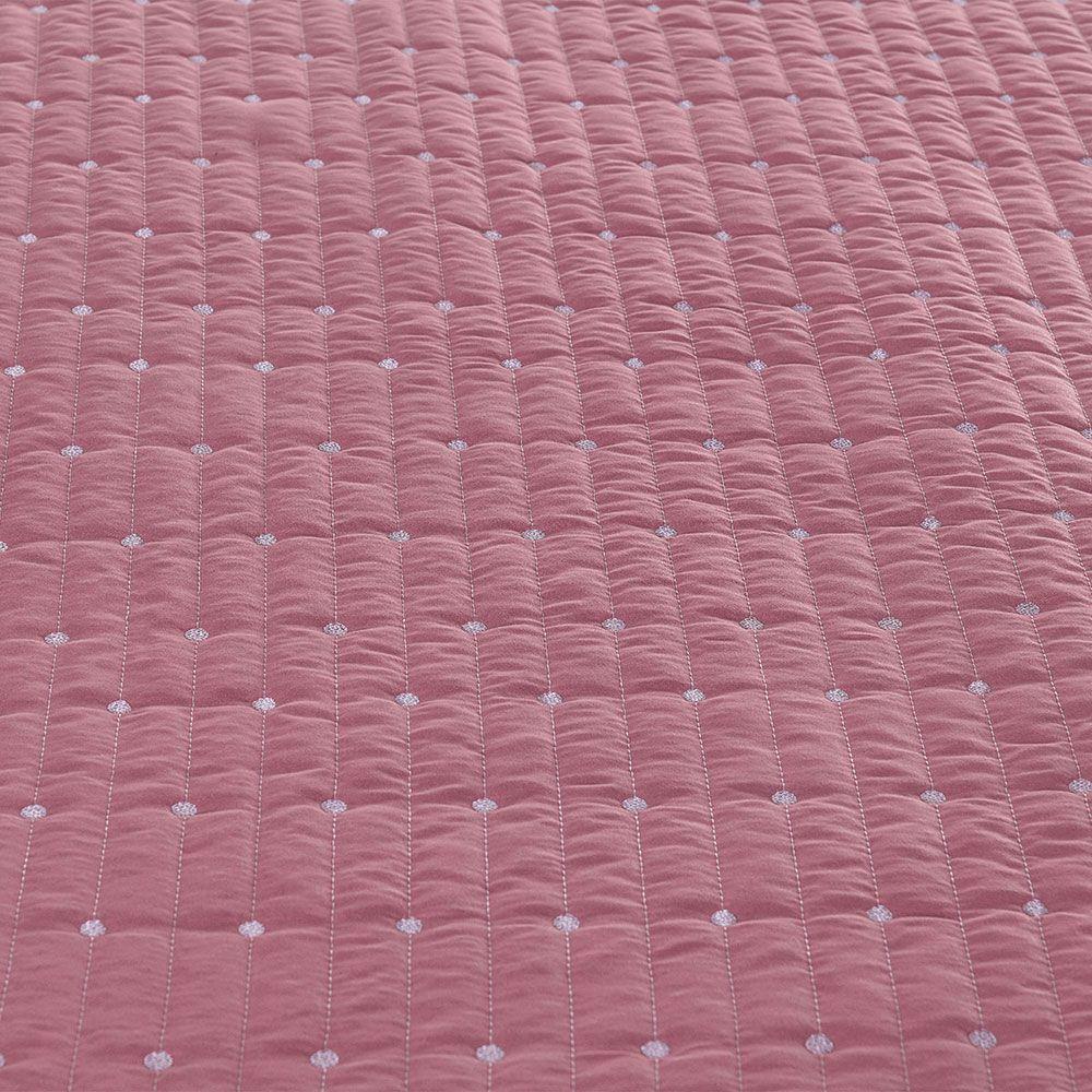 Kit Cobre Leito Solteiro 4 Peças Bordado Urbany 100% Poliéster Hipercal 400 Fios Cor:rosê. - 4