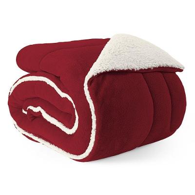 Coberdrom Cobertor Queen 1 Peça Maya Manta Soft E Sherpa De Carneiro 100% Poliéster Cor:vermelho.