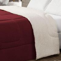 Coberdrom Cobertor Queen 1 Peça Maya Manta Soft E Sherpa De Carneiro 100% Poliéster Cor:vermelho. - 2