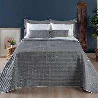 Kit Cobre Leito King 7 Peças Bordado Urbany 100% Poliéster Hipercal 400 Fios Cor:cinza. - 2