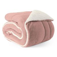 Coberdrom Cobertor King 1 Peça Maya Manta Soft E Sherpa De Carneiro 100% Poliéster Cor:rosê. - 1