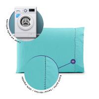 Par De Fronhas 70cm X 50cm 2 Peças Paris 100% Algodão Percal 150 Fios Cor:verdetiffany - 4