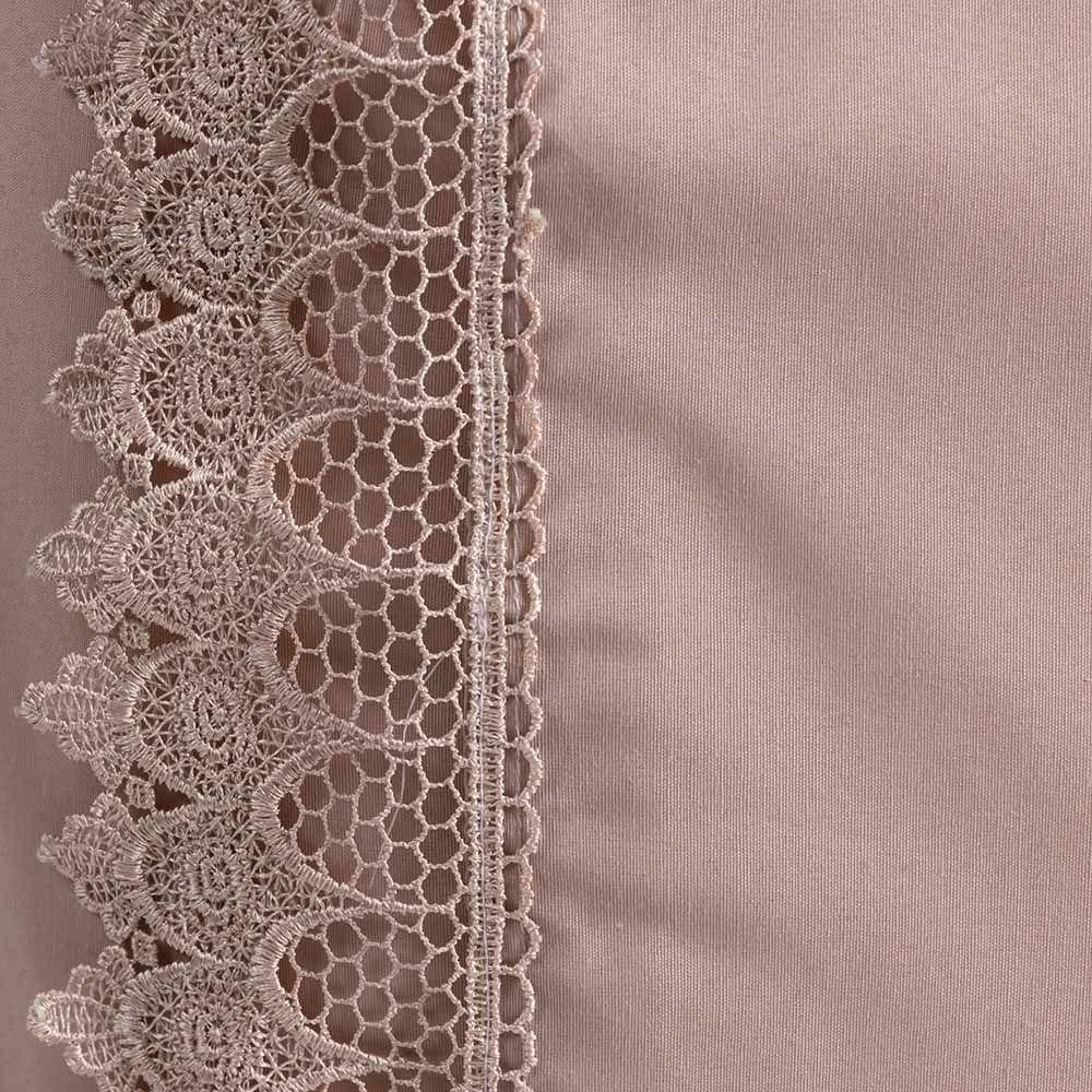 Jogo De Lençol Rubi Casal 3 Pçs 100% Algodão 200 Fios Ponto Palito Bordado - Avelã - 2