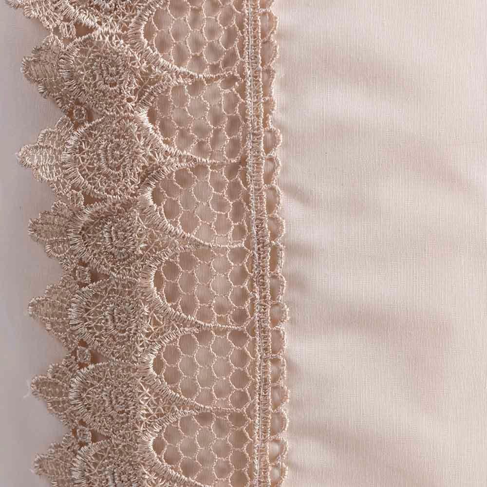 Jogo De Lençol Rubi King 4 Pçs 100% Algodão 200 Fios Ponto Palito Bordado - Palha - 2