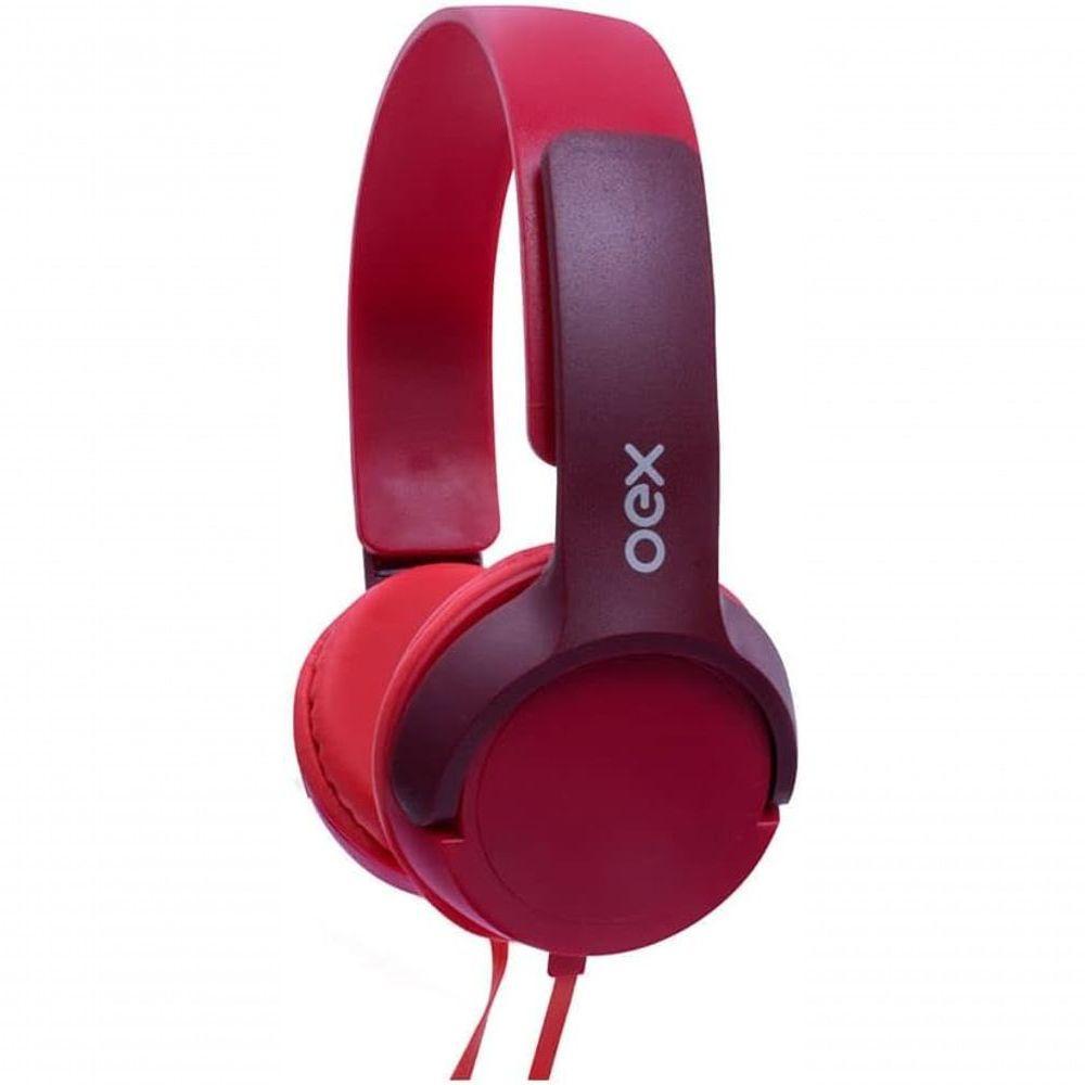 Fone Headphone Teen Vermelho Com Microfone Hp303 Oex - 1
